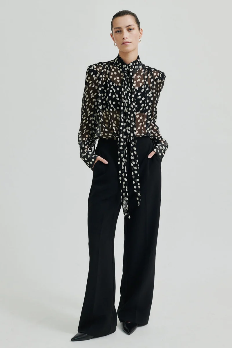 Second Female - Fique Straight Trousers 59024 - 8001 Black
