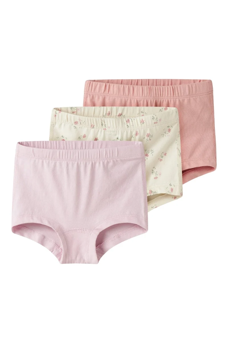 Name It - Nmftights Flower - 4871384 Turtledove W/ Pale Lilac + Mellow Rose