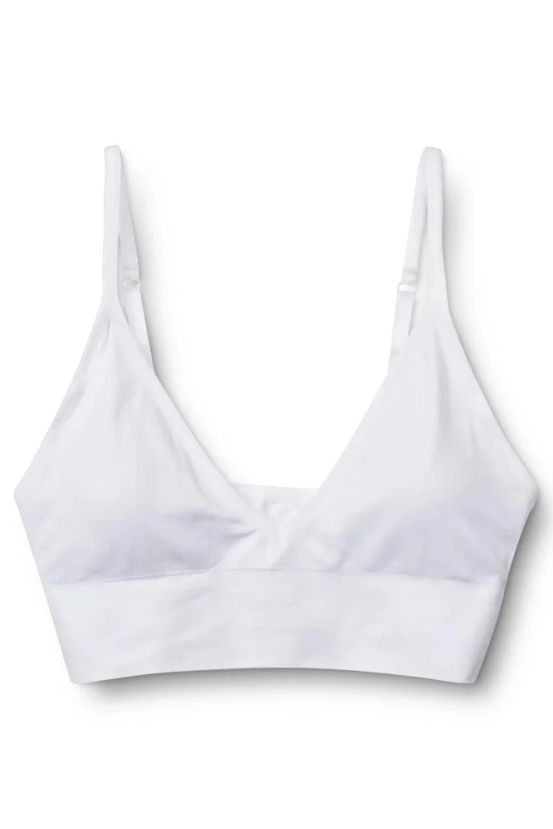 Molly&My Wardrobe - Luise Bra Top Narrow Strap W. Padding - White