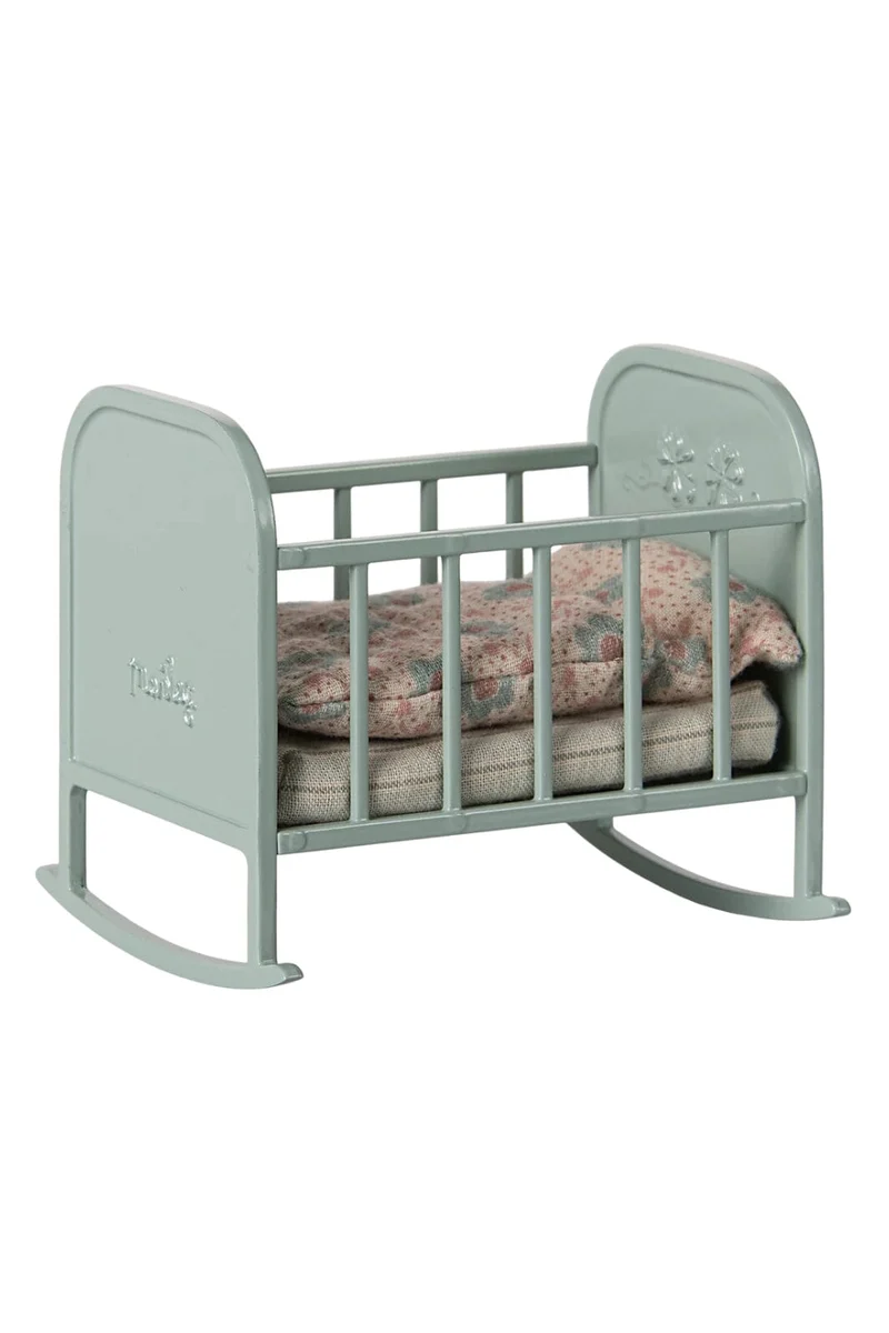 Maileg - Vugge, My - Blå Mint - Mouse Furniture