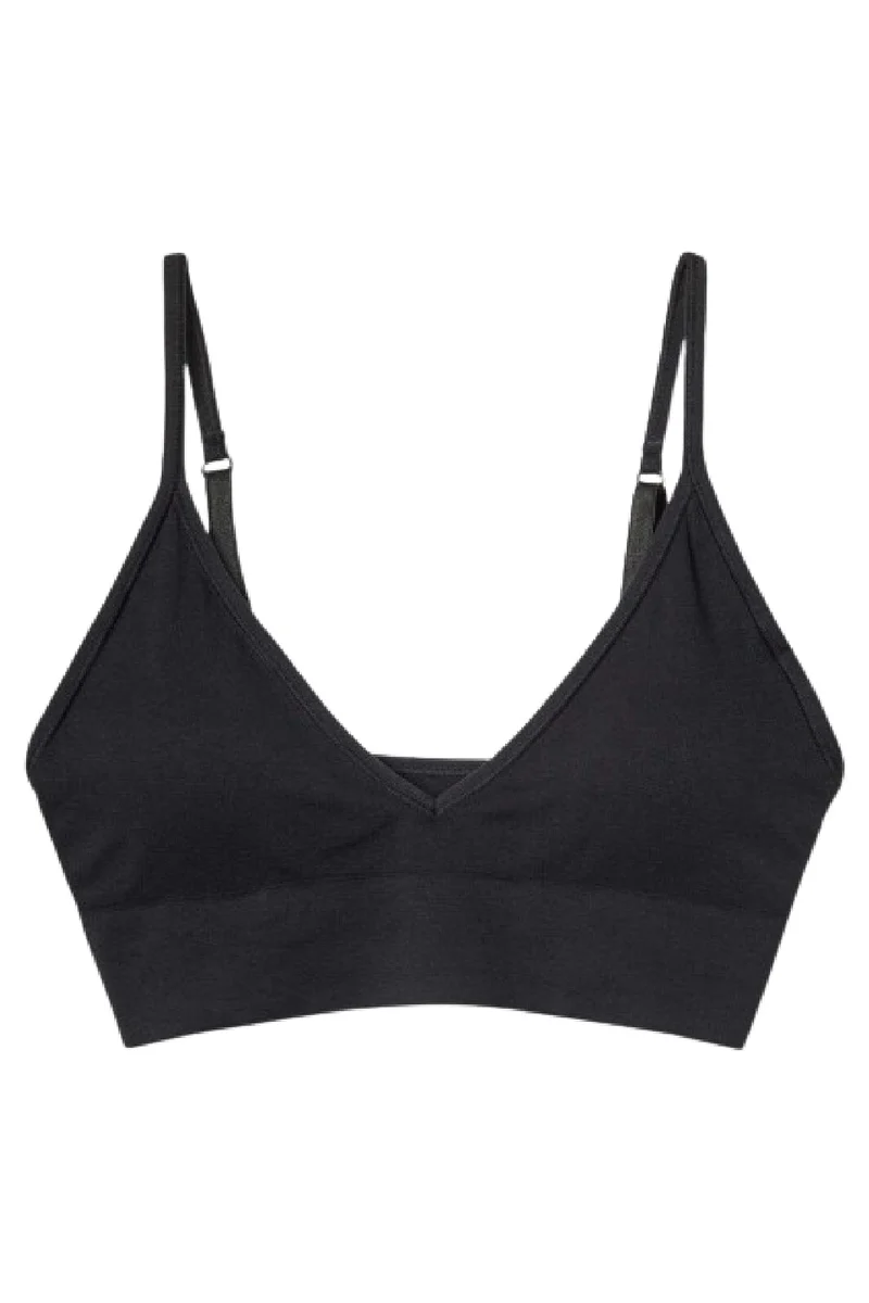 Molly&My Wardrobe - Luise Bra top narrow strap w. padding - Black