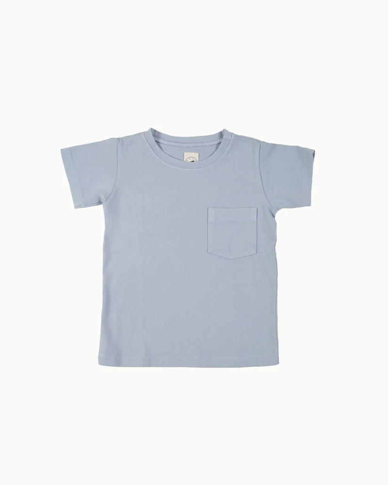 Cotton Tee in Blue Mist