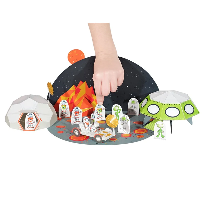 Pappersfigurer lekset - Rymden