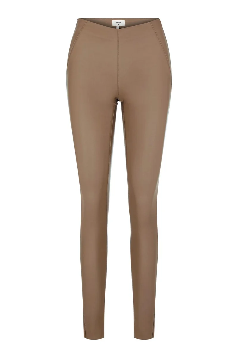 Object - Objbelle Mw Coated Leggings - Fossil