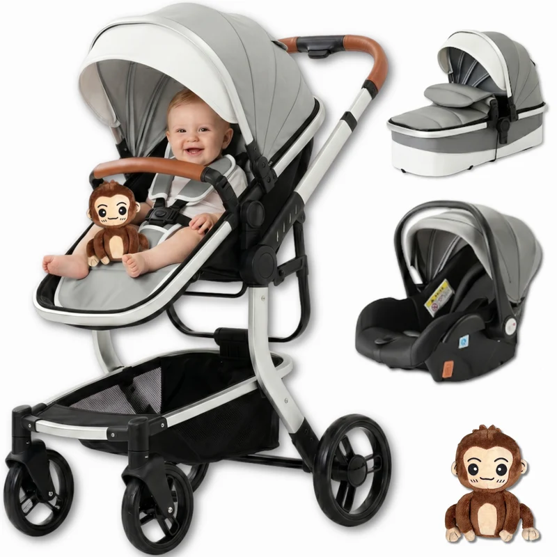 Twinky 4-in-1 Stroller Luxury Set - Grey