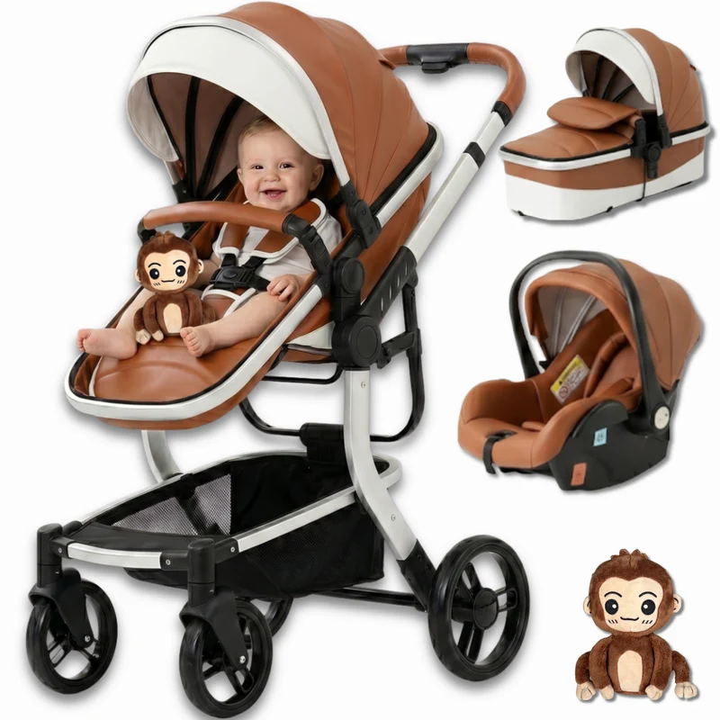 Twinky 4-in-1 Stroller Luxury Set - Brown