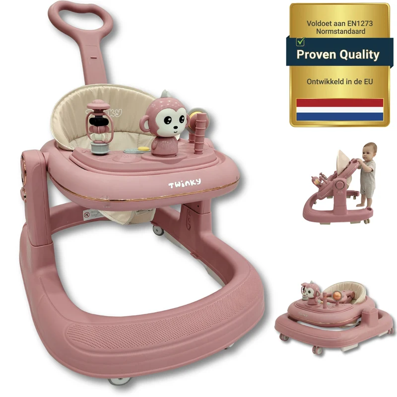 Twinky Babywalker GO - 2-in-1 Walker & Pushchair - Pink