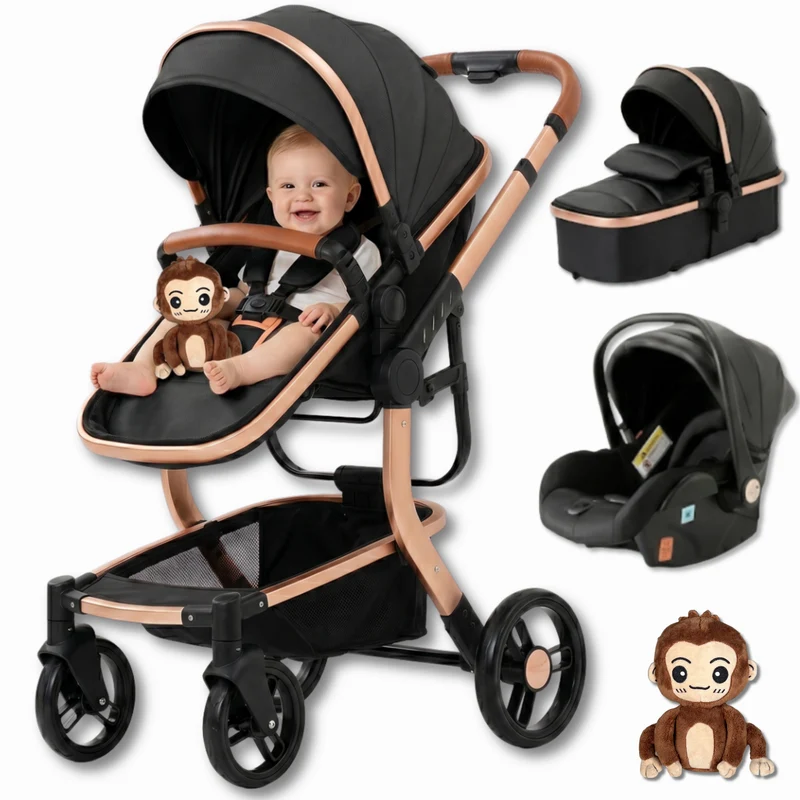 Twinky 4-in-1 Stroller Luxury Set - Black