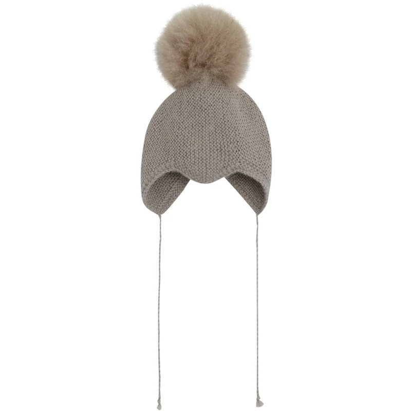 Huttelihut Atmosphere Bonnet Ull Strikk Alpaca Pompom