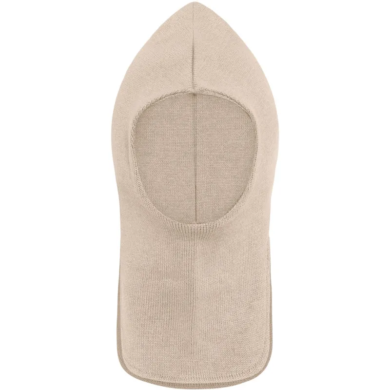 Huttelihut Sand Melange Elefantlue Ull Strikk Windstop