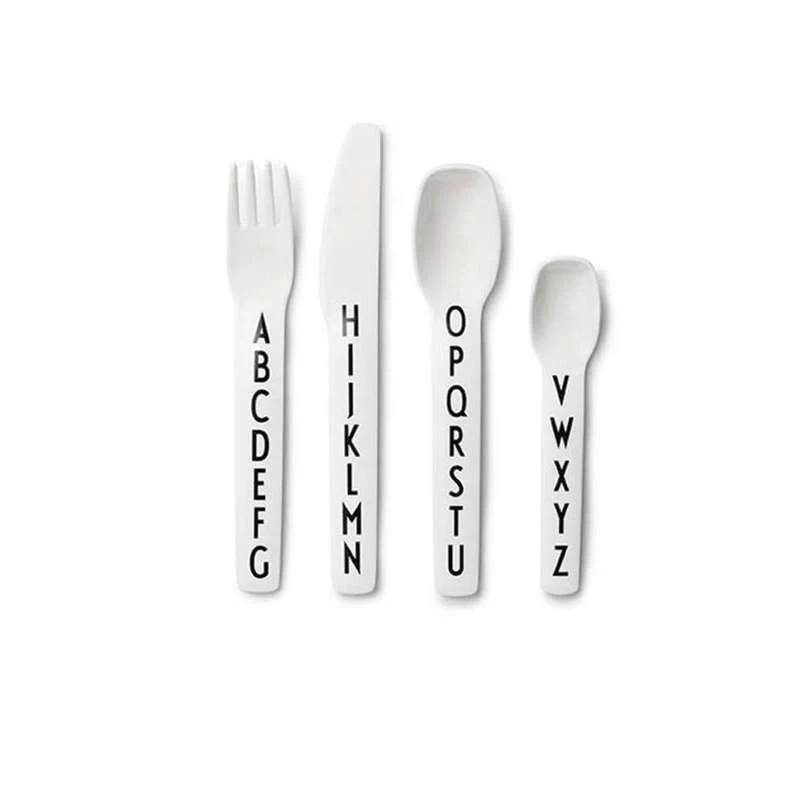 Design Letters Kids cutlery - White