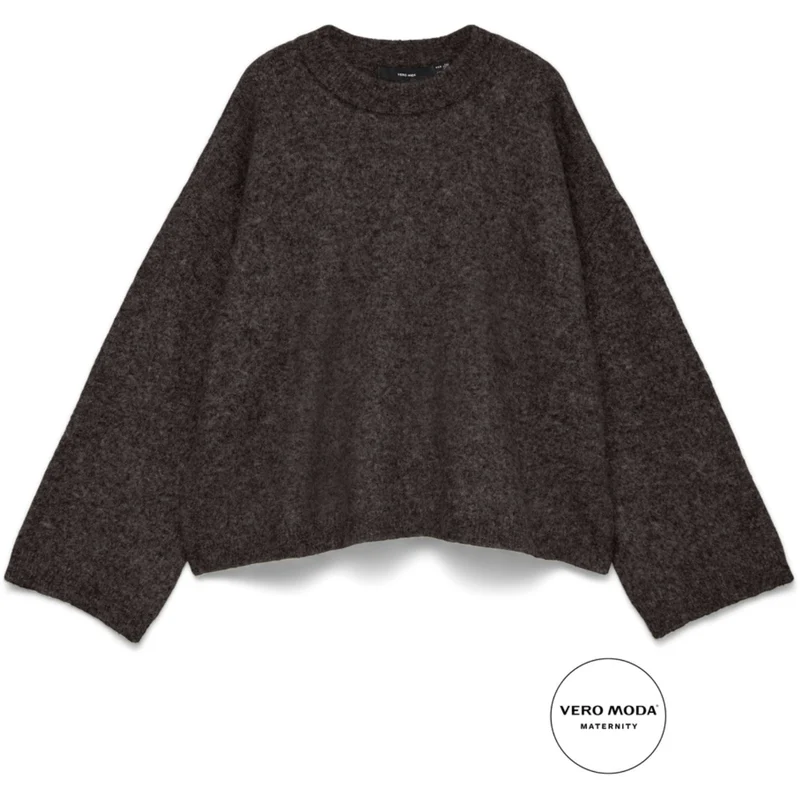 Vero Moda Maternity Chocolate Torte Color 14 Opt-2 Vmmsupreme Ls Loose O-Neck Pullover