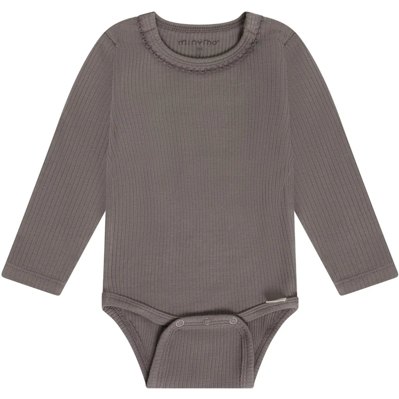 Minymo Plum Truffle Body Ls Rib