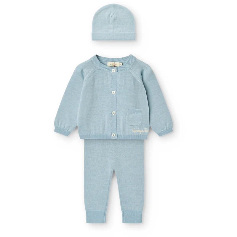 COPENHAGEN COLORS Dusty Blue Classic Merino Baby Sett