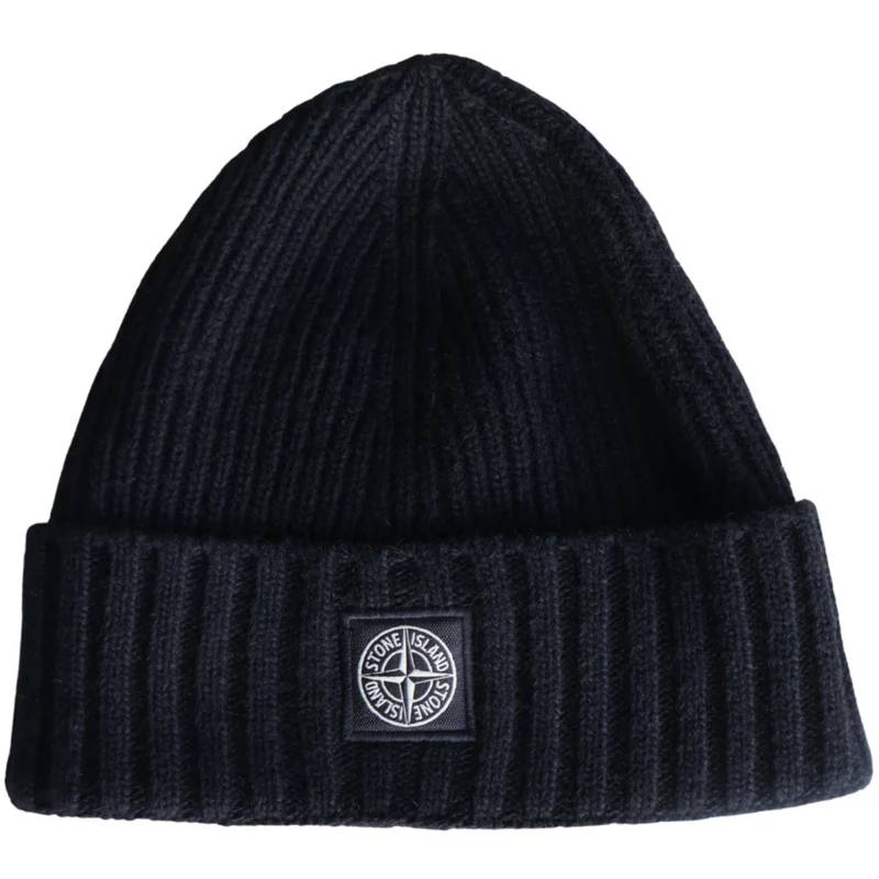 Stone Island Black Beanie