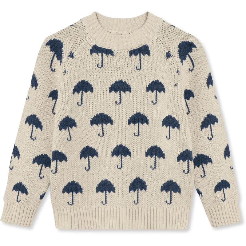 Fliink Sandshell / Insignia Blue Janie Cashmere Umbrella Pullover