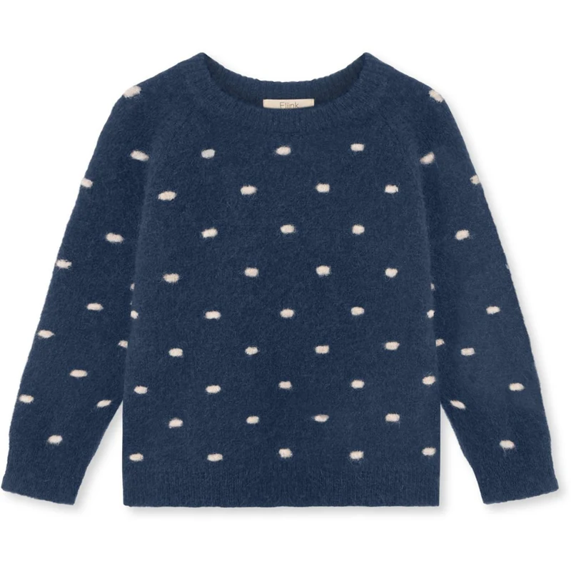 Fliink Insignia Blue / Sandshell Star Alpaca Polka Pullover