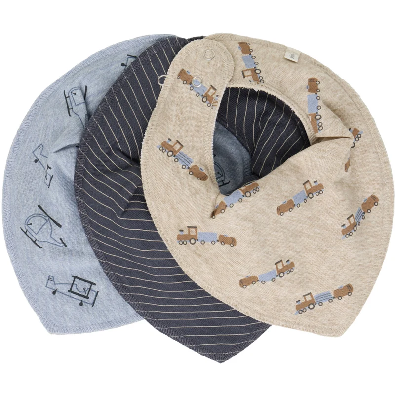 Pippi Blue Fog Bandana Smekke Boy -Aop (3-Pack)