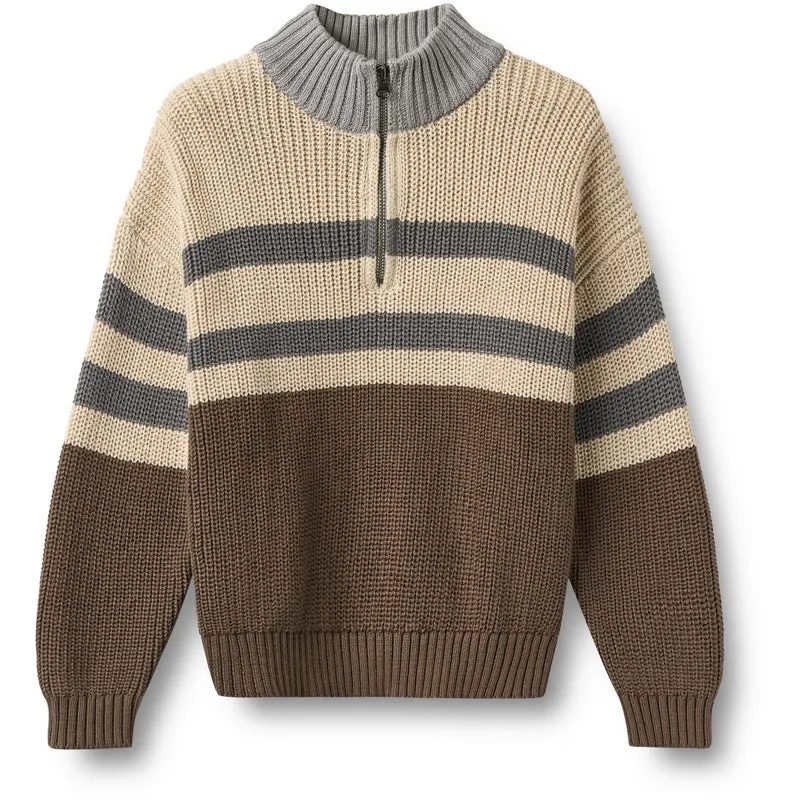 Wheat Dry Wood Half Zip Jumper L/S Simo
