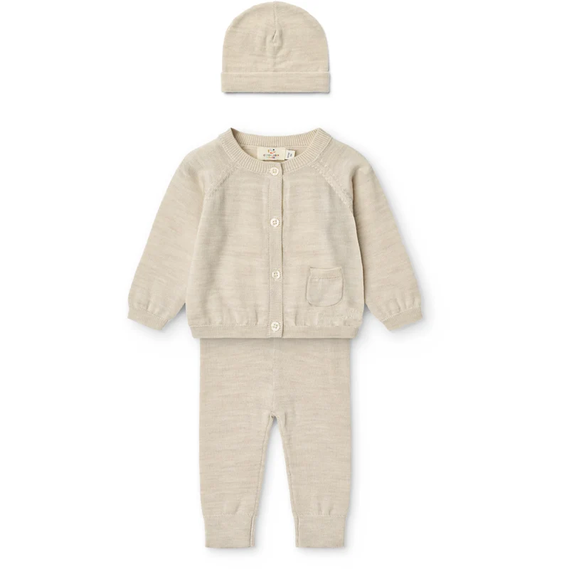 COPENHAGEN COLORS Pale Cream Melange Classic Merino Baby Sett