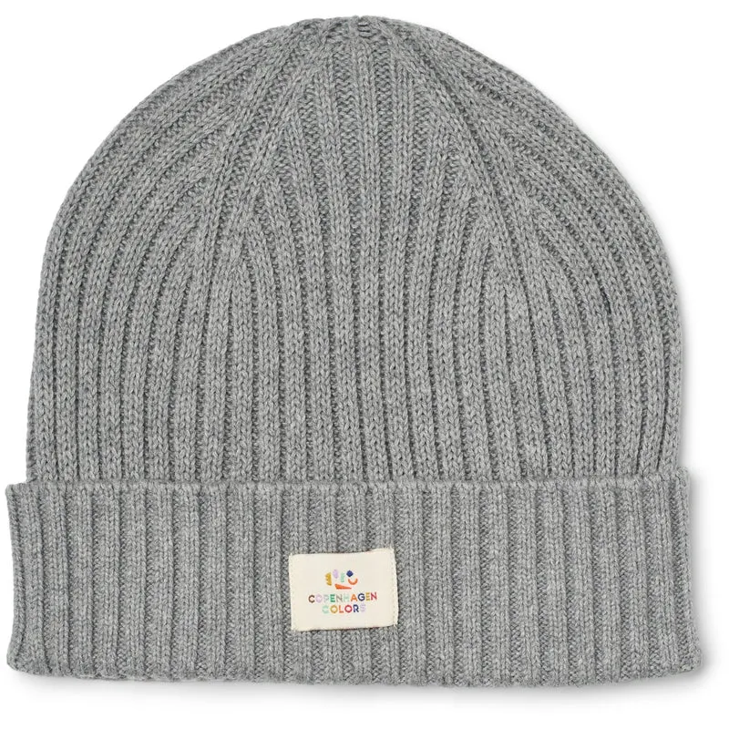 COPENHAGEN COLORS Grey Melange Bomull Strikket Classic Beanie
