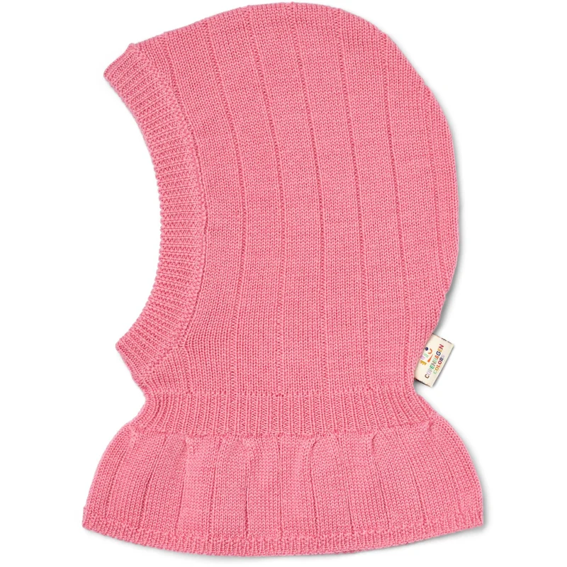 COPENHAGEN COLORS Blossom Pink Merino Rib Knitted Balaclava