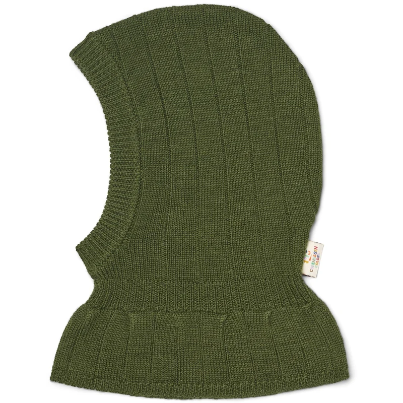 COPENHAGEN COLORS Dk Green Merino Rib Strikket Elefantlue