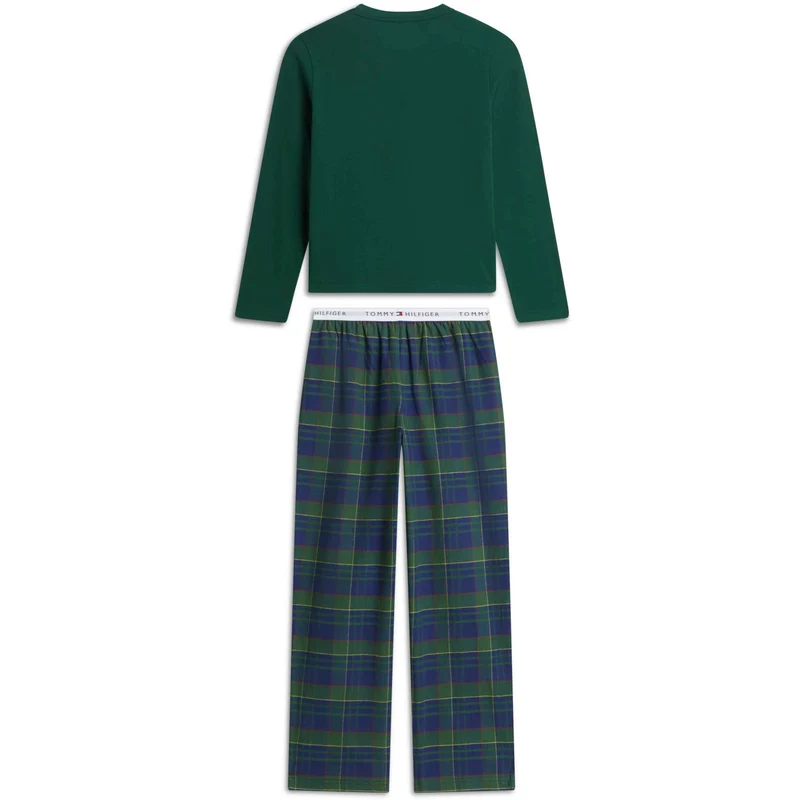Tommy Hilfiger Orn Green / Buffalo Check Evergreen-Brown Long Pj Sett