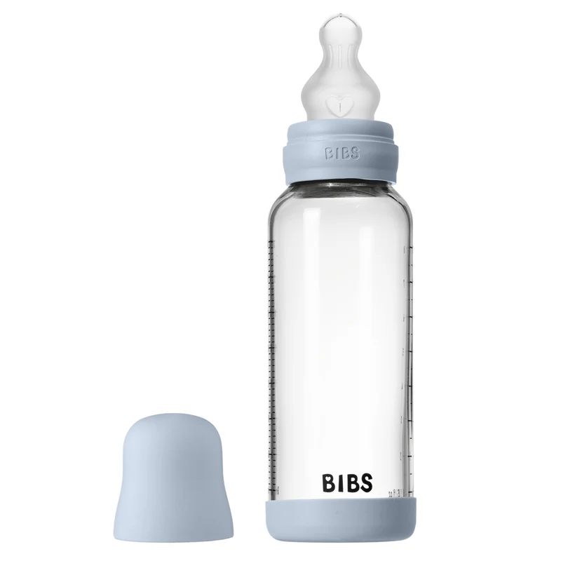 Glasfløska, 240 ml, Silikon, Baby Blush