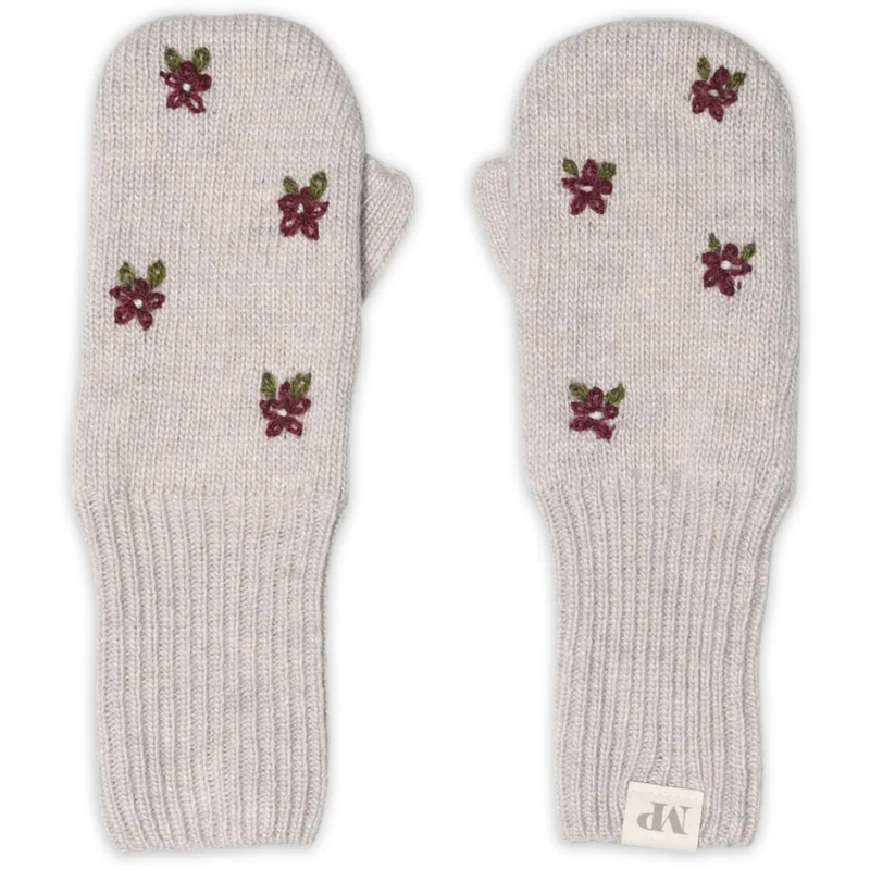 Mp Danmark Beige Melange Helsinki Floral Votter