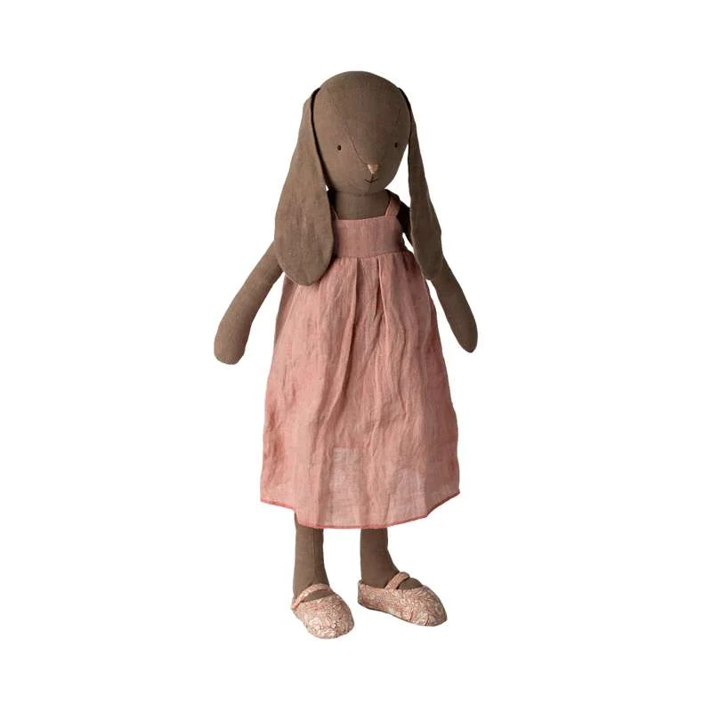 Maileg Rabbit - sz. 4 - Brown - Dress and Shoes