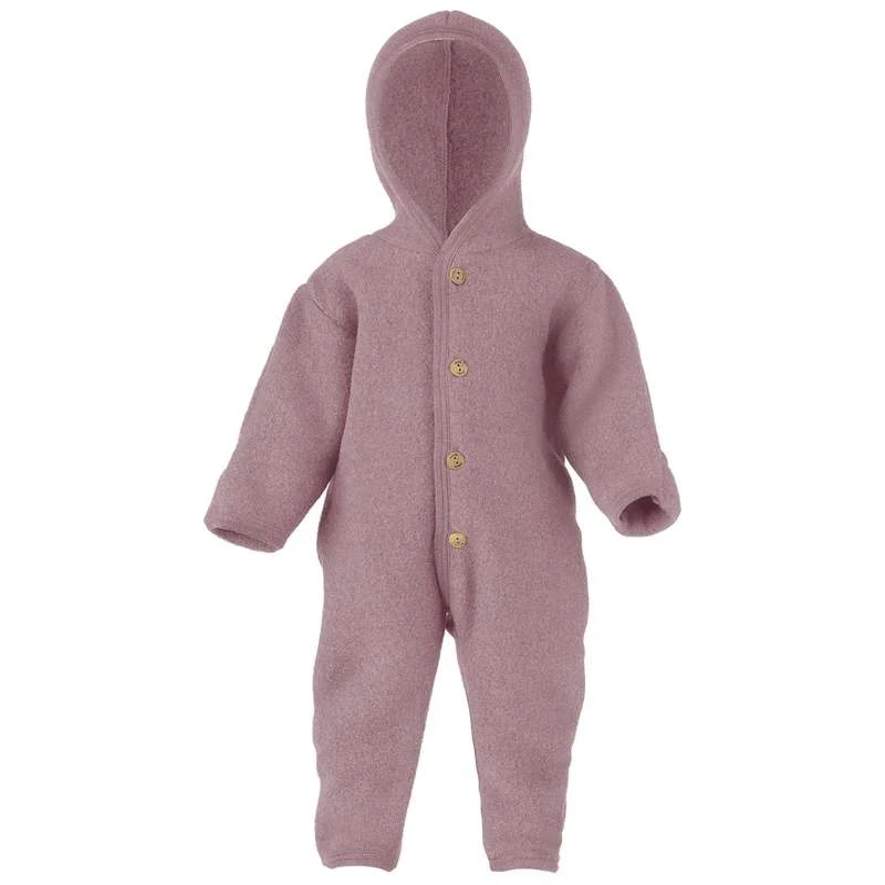 Engel Natur Overall/Driving suit with hood - Rosewood Melange
