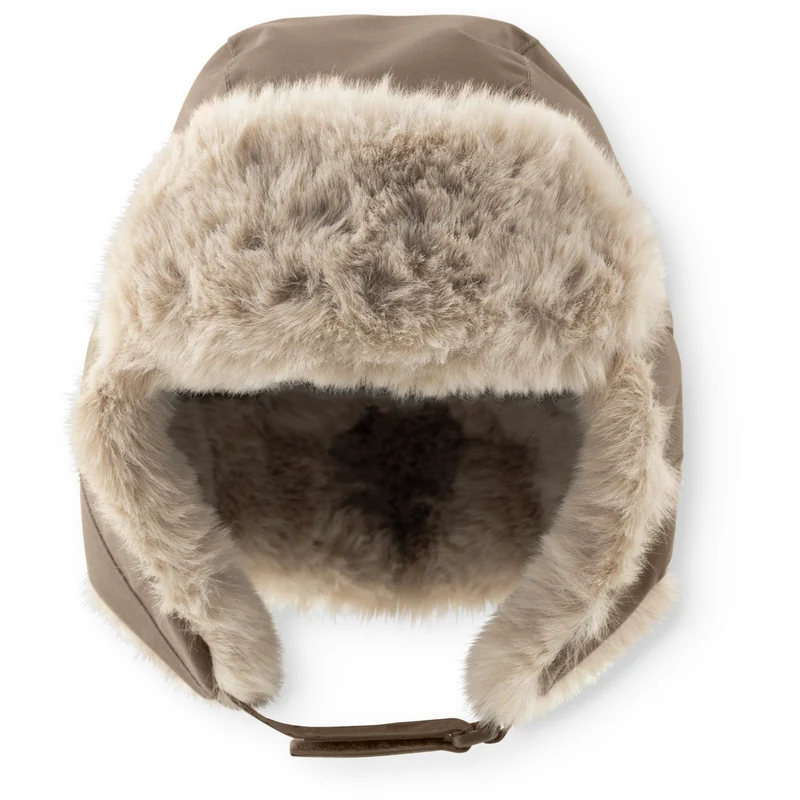 Mini A Ture Grey Brown Matcrister Teddybjørn Lined Winter Hette
