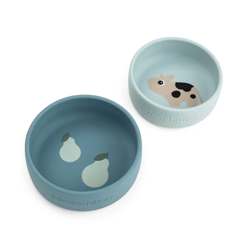 Done by Deer Bowls - Silicone - 2 pcs. - Dotti - Blue