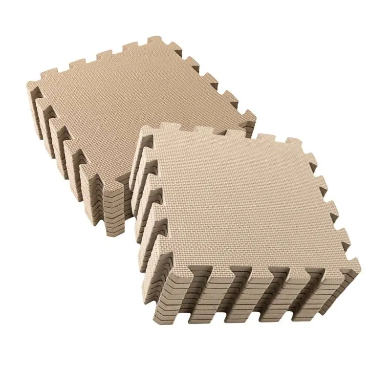 Kid'oh foam play mat - 2 x 9 pieces - Nougat/Sand