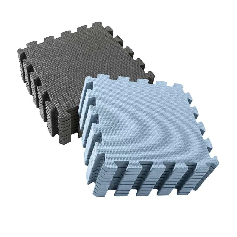 Kid'oh foam play mat - 2 x 9 pieces - Anthracite/Dusty Blue