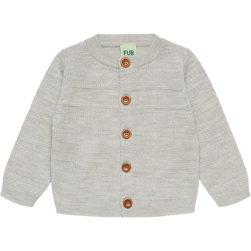 FUB Light Grey Melange Baby Cardigan