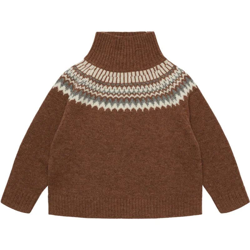 FUB Hazel Melange Lambswool Fair Isle Sweater