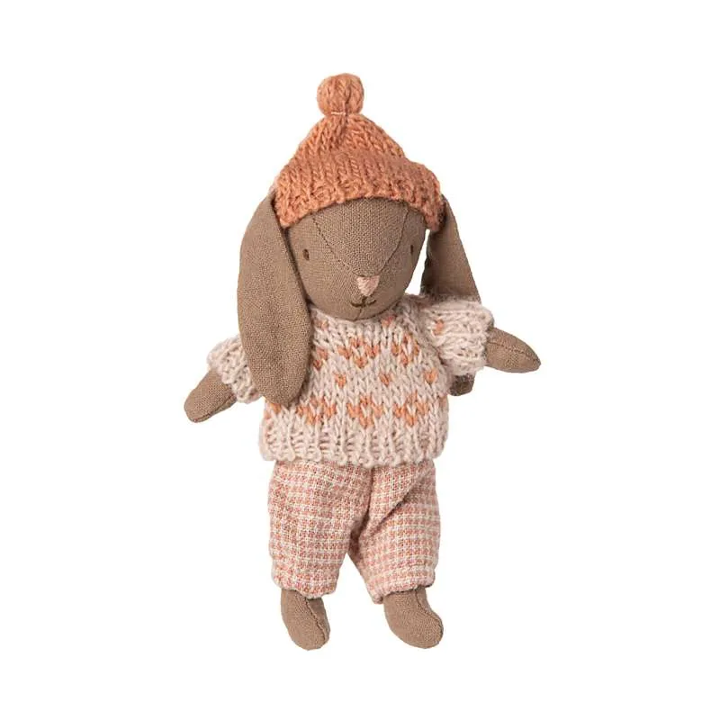 Maileg Rabbit - Micro - Winter - Brown - Rose