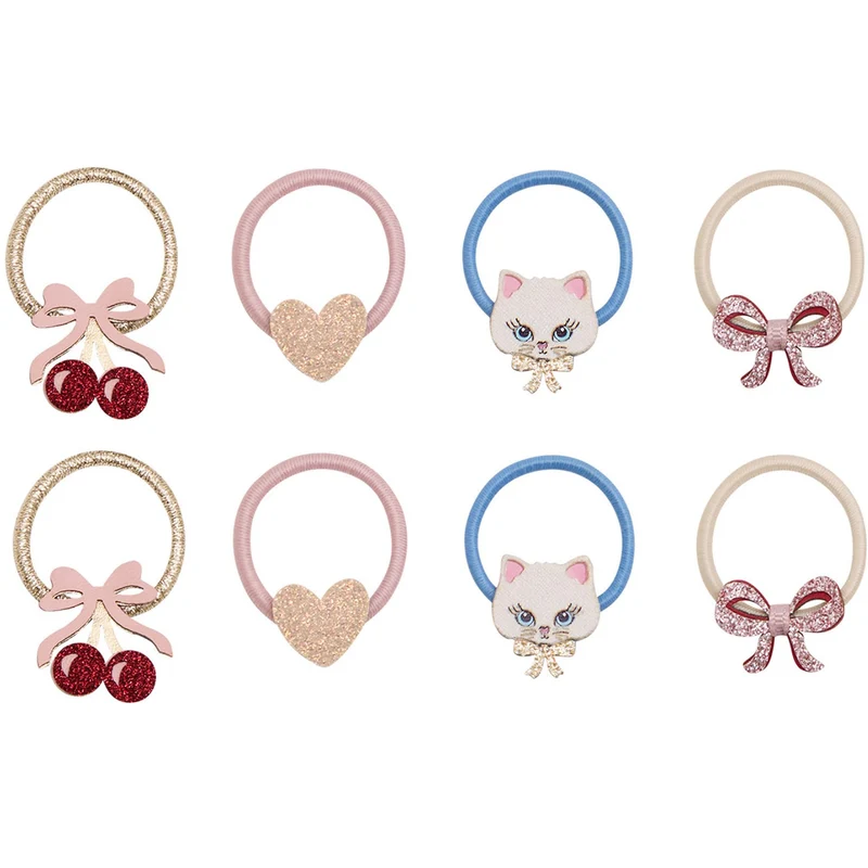 Mimi & Lula 8 Hårelastikker - Mini Kittybow