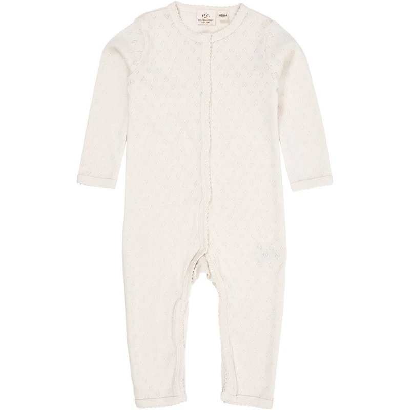 COPENHAGEN COLORS Cream Pointelle Heart Full Body