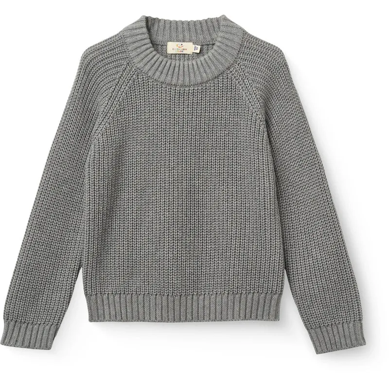 COPENHAGEN COLORS Grey Mel. Strikket Classic Rib Sweater