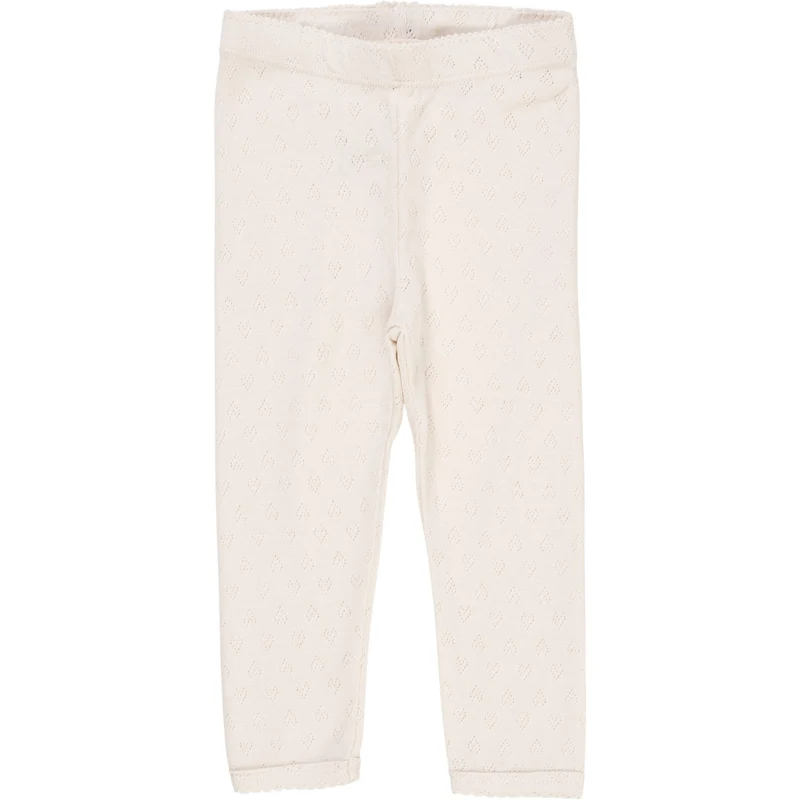 COPENHAGEN COLORS Cream Pointelle Heart Leggings