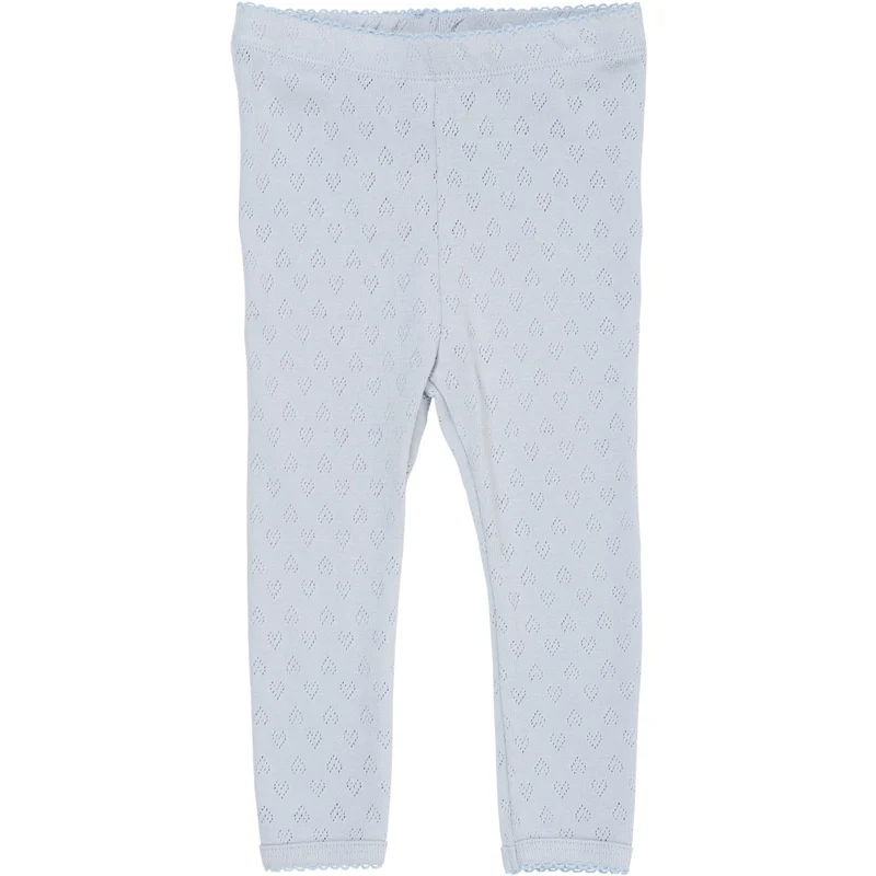 COPENHAGEN COLORS Dusty Blue Pointelle Heart Leggings