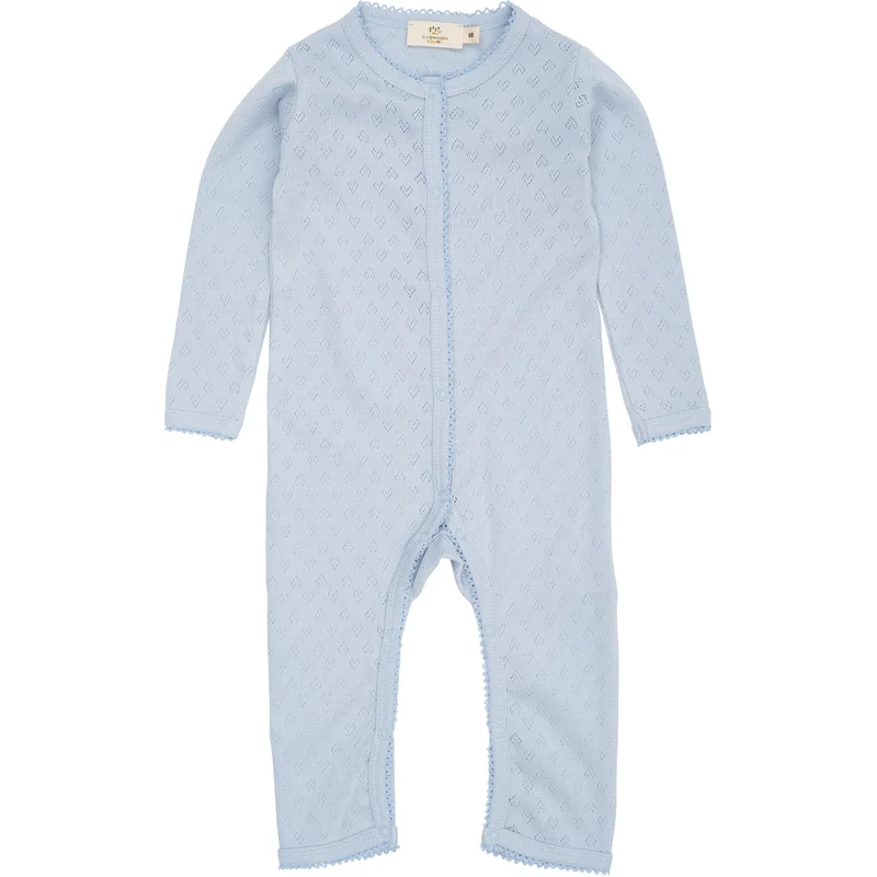 COPENHAGEN COLORS Dusty Blue Pointelle Heart Full Body