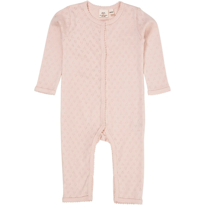 COPENHAGEN COLORS Dusty Rose Pointelle Heart Full Body