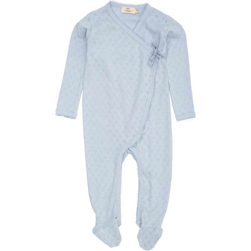 COPENHAGEN COLORS Dusty Blue Pointelle Cross-Over Heldrakt