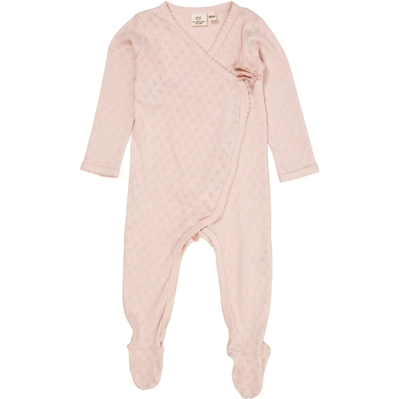 COPENHAGEN COLORS Dusty Rose Pointelle Cross-Over Heldrakt