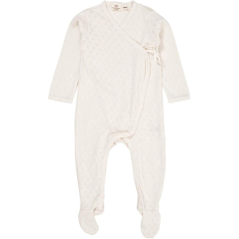 COPENHAGEN COLORS Cream Pointelle Cross-Over Heldrakt