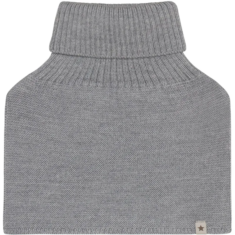 Huttelihut Medium Grey Melange Neck Warmer Ull Strikk